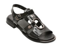 Sandale negre GRYXX 3810101 din piele naturala lacuita pentru vara - 1