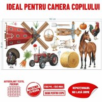 Stickere textile repozitionabile cu animale de la ferma pentru camera copilului, set mare - 4
