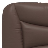 Cadru de pat maro cu tablie, 100x200 cm, din piele ecologica - 9