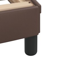 Cadru de pat maro cu tablie, 100x200 cm, din piele ecologica - 10