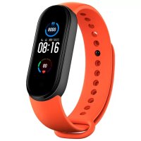 Set de 3 curele pentru brățara fitness Xiaomi Mi Band 5 - Teal, Portocaliu si Negru - 2