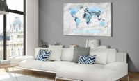 Tablou din plută - Blue Pilgrimages [Cork Map] 120x80 cm - 2