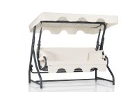 Balansoar de gradina OLEA 9, 3 locuri, crem, 200x110x165 cm - 1