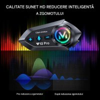 Cască Bluetooth CerCip Y12 Pro pentru Motocicletă, Intercom Dual, 20 Ore Autonomie, Rezistentă la Apă, Anulare Zgomot - 9