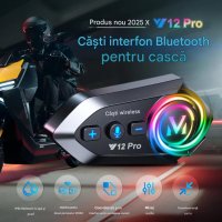 Cască Bluetooth CerCip Y12 Pro pentru Motocicletă, Intercom Dual, 20 Ore Autonomie, Rezistentă la Apă, Anulare Zgomot - 5