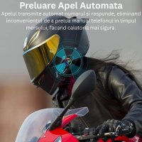 Cască Bluetooth CerCip Y12 Pro pentru Motocicletă, Intercom Dual, 20 Ore Autonomie, Rezistentă la Apă, Anulare Zgomot - 10