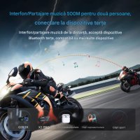 Cască Bluetooth CerCip Y12 Pro pentru Motocicletă, Intercom Dual, 20 Ore Autonomie, Rezistentă la Apă, Anulare Zgomot - 3