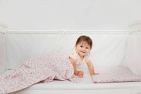 Lenjerie pat copii 4 piese Baby Bear roz KidsDecor din bumbac 63x127 cm 110x125 cm - 3