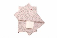 Lenjerie pat copii 4 piese Baby Bear roz KidsDecor din bumbac 63x127 cm 110x125 cm - 4
