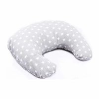 Perna alaptare Bocioland Gray Stars, husa detasabila din bumbac, 50x18 cm - 1