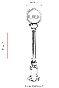 Lampadar de exterior M4B Negru 90x25 cm - 3