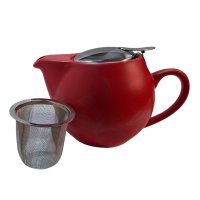 TeaTime Roșu, Ceainic din ceramică cu infuzor din inox, 500 ml - 1