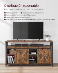 Comoda TV, Vasagle, Maro-Negru, 147x40x76 cm - 6