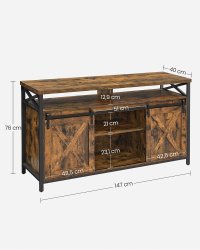 Comoda TV, Vasagle, Maro-Negru, 147x40x76 cm - 7