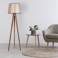 Lampadar Tripod Yanık Lambader Pramit 15-3 Abajurlu Maro - 1