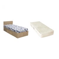 Set Pat Alma 90x200 cm cu sertar + Saltea superortopedica 90x200 cm - 1