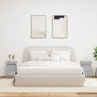 Set de 2 noptiere moderne cu lumini LED, gri beton, 35x39x55 cm - 3