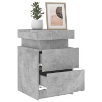 Set de 2 noptiere moderne cu lumini LED, gri beton, 35x39x55 cm - 5