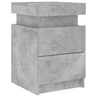 Set de 2 noptiere moderne cu lumini LED, gri beton, 35x39x55 cm - 13