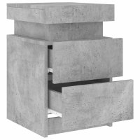 Set de 2 noptiere moderne cu lumini LED, gri beton, 35x39x55 cm - 8