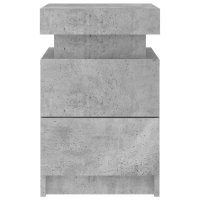 Set de 2 noptiere moderne cu lumini LED, gri beton, 35x39x55 cm - 16