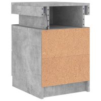 Set de 2 noptiere moderne cu lumini LED, gri beton, 35x39x55 cm - 11