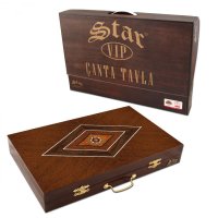 Set joc table backgammon VIP Star - 48 x 62 cm - Maro - IMPERFECT - 1