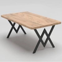 Masa bucatarie texturata, nuc-negru, 120x80x75 cm, A0100 - 1