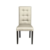 Scaun living TEO LUX, picioare lemn wenge, piele ecologica crem, 46x60x98 cm - 1