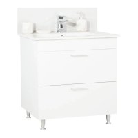 Baza si Lavoar 067, 80 cm, Alb cu Sertare - 1