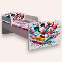 Pat pentru copii Mickey si Minnie, cu manere, 2-8 ani, 140x70 cm - 2