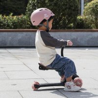 Trotineta pentru copii QPlay Sema EVO Roz 6 in 1 multifunctionala cu scaunel, maner telescopic parental, inaltime ajustabila, cadru din aluminiu, greutate admisa 50 kg - 3