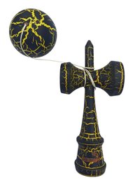 Kendama profesionala, Bila din lemn, Negru Galben, 52KD - 1