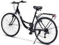Bicicleta City Classic, Echipare Linie Carpat, 21 Viteze, roti 26 Inch, fV-Brake, Rich R2632A, Negru - 2