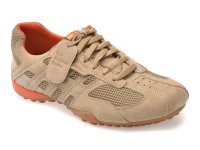 Pantofi sport GEOX bej, U55MNA, din material textil si piele naturala - 1