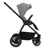 Carucior 2 in 1 Lionelo Meril, cu landou si scaun cu dimensiune XL, reversibil, sistem de ventilatie 3D, accesorii, pana la 22 kg, vonform cu EN1888-1 EN1888-2, EN1466, Gri - 3