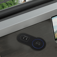 Priza Incorporabila, Adsinio, 1 Wireless, 2 USB-A, 1 USB-C, Cablu de Alimentare 1.2m, Standard de Incarcare 15W, Negru - 5