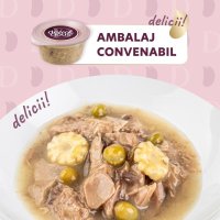 DELICKCIOUS Supa Umida pentru Pisici cu Ton si Mazare, 80g - 3