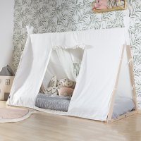 Cadru pat Tipi Childhome 90x200 cm lemn natural alb - 4