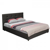 Pat tapitat ECONO CLASIC 160x200 cm, negru - 1