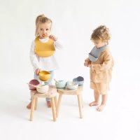 Bol anti-alunecare din silicon alimentar si lingurita Mustard - 1