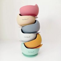 Bol anti-alunecare din silicon alimentar si lingurita Mustard - 2