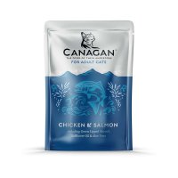 CANAGAN, Pui și Somon, plic hrană umedă fără cereale pisici, (în supă), 85g - 2