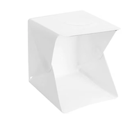 Mini Studio Foto Portabil BOMSTOM cu LED 20x20 cm Alb si 2 Benzi LED - 1