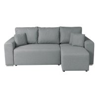 Coltar Canapea BEGA B extensibil, cu arcuri si lada depozitare, colt interschimbabil, gri deschis, 240x153x80 cm - 1