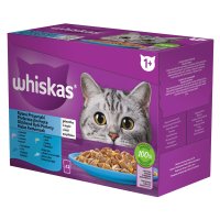 WHISKAS Selectii Pește - Hrană Umedă pentru Pisici în Aspic, Multipack 85g x 12 - 18