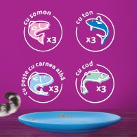 WHISKAS Selectii Pește - Hrană Umedă pentru Pisici în Aspic, Multipack 85g x 12 - 14
