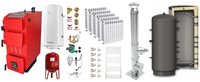 Centrala pe combustibil solid Fornello Praktik 30 kW - Pachet complet cu Puffer 1000 litri, Cos Inox si Calorifere Aluminiu - 1