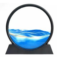 Clepsidra Albastra de Decor cu Nisip in Miscare - 17 cm - 1