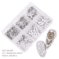 Cristale decor unghii marimi diferite Albe - Everin - 1